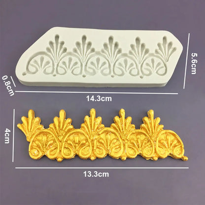 Silicone World DIY Baking Fondant Silicone Mold Handmade Sugar Flipping Cake Edge Decoration Mold Totem Gemstone Relief Mould