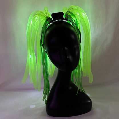 Disco Luminous Flashing Noodles Headband Light up Braid Headband Girl Women Bar Club Night Show Headwear Supplies