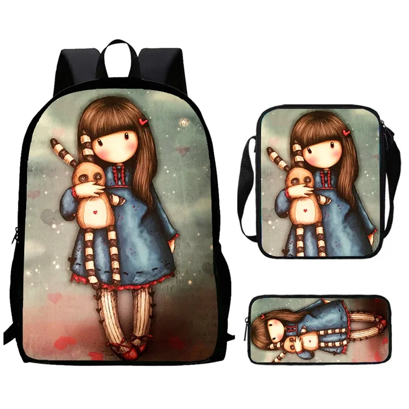 Santoro Gorjuss Kids School Backpack Set – Lightweight Backpack, Shoulder Bag & Pencil Case