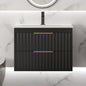24" Floating Bathroom Vanity with Sink & 2 Drawers – Black