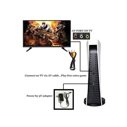 GS5 Retro 8‑Bit Game Console – 200 Games, USB Controllers