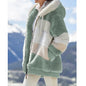 Oversized Jacket for Women Coat Autumn Winter Warm Plush Pocket Hooded Streetwear Loose Lady Zipper Cashmere Outerwear Coat