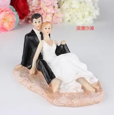 Bride & Groom Funny Wedding Cake Topper Figurine