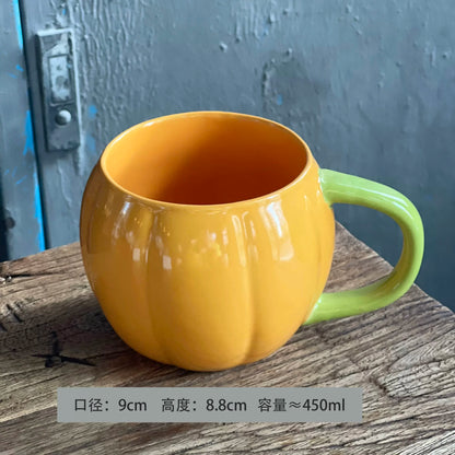 Creative Ceramic Strawberry Pumpkin Pineapple Coffee Cup Kids Fruit Mug Home Office Breakfast Milk Drink Mug Birthday Gift