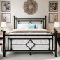 HOOMIC 14" Metal Platform Bed Frame – Vintage Victorian Wrought Iron Headboard & Footboard