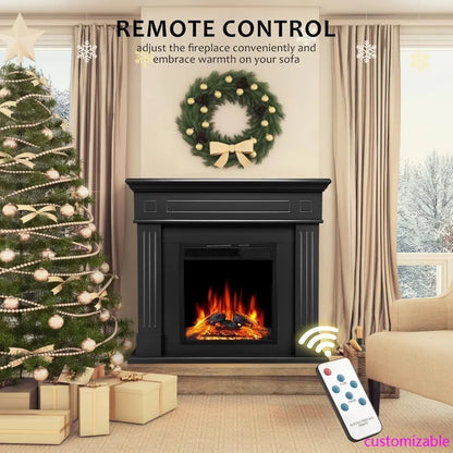 43" Electric Fireplace TV Stand — LED Flame & Heater