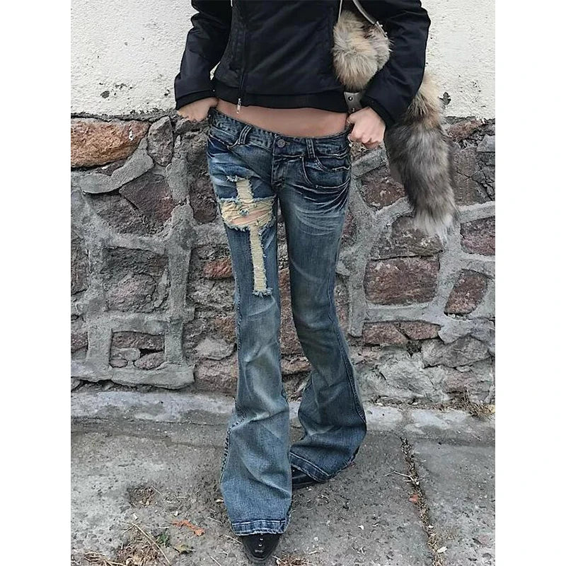 Harajuku Low Rise Flared Denim Pants