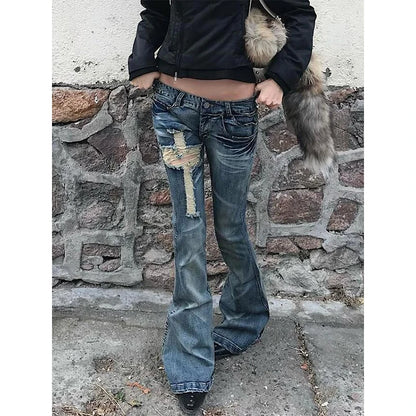 Harajuku Low Rise Flared Denim Pants