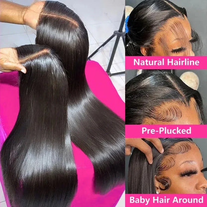 Wear & Go Glueless Bone Straight Wig (30–34 Inch · 13×6 / 6×4 HD Lace · Human Hair)