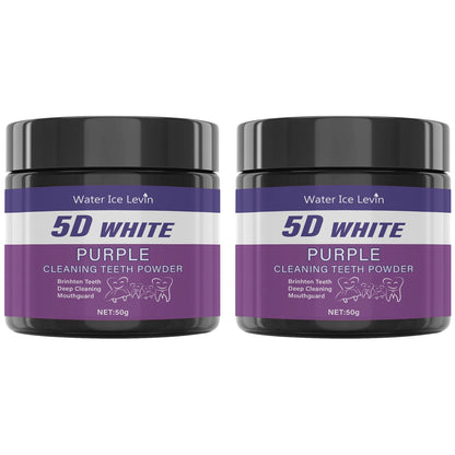 Purple Teeth Cleaning Powder - Sulfate-Free, Deep Cleaning and Polishing, Whitens Teeth in 5 Days, Portable for Daily Use and Travel