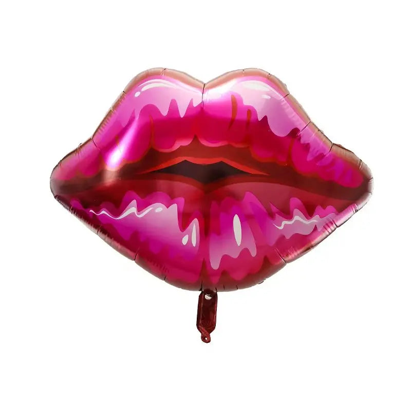 Makeup Theme Lipstick Heart Foil Balloons Makeup Birthday Balloons Set Valentine's Day Decorations Wedding Decor Baby Shower
