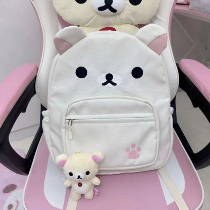 Lovely Cartoon Brown Bear Backpack (Waterproof · Large Capacity · Girls & Women Schoolbag)