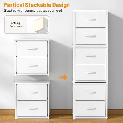 Stackable Closet Storage Drawers – White