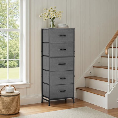 5‑Drawer Fabric Cabinet – 48" Living Room Storage
