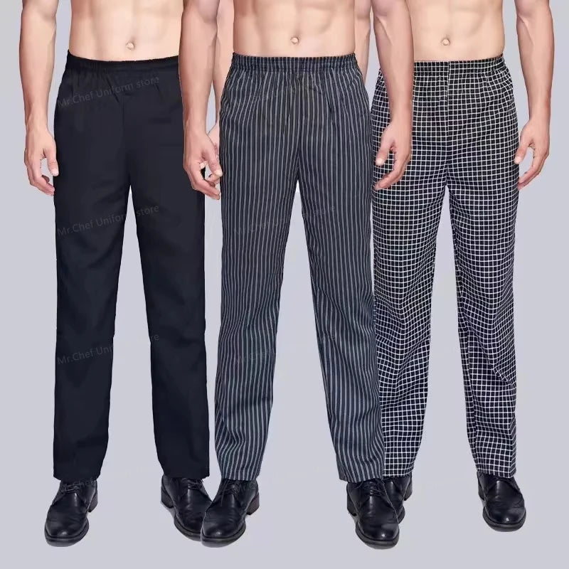 Unisex Chef Pants (Lightweight Baggy Cook Trousers with Elastic Waist)
