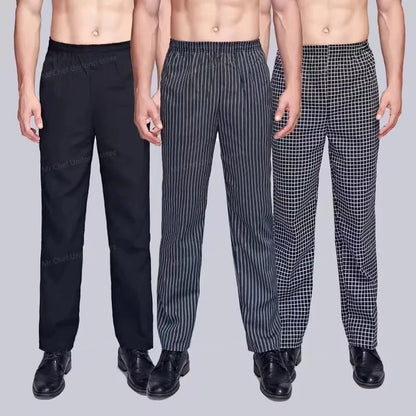 Unisex Chef Pants (Lightweight Baggy Cook Trousers with Elastic Waist)