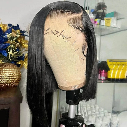 High‑Density Straight 13×4 Lace Frontal Bob Wig (Virgin Brazilian Human Hair)