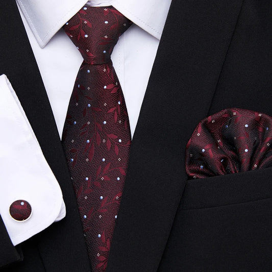 Tie Pocket Squares Cufflink Necktie Set
