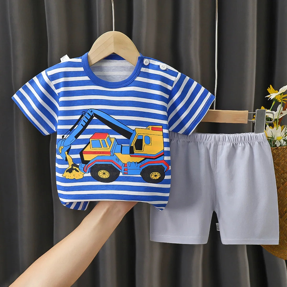 Casual Baby Boy Short Sleeve Sports T-shirt and  Shorts Set