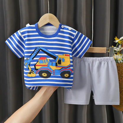 Casual Baby Boy Short Sleeve Sports T-shirt and  Shorts Set