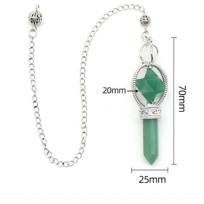 Natural Stone Spinning Merkaba Pendulum Divine Healing Crystal Point Pendant Metaphysical Spiritual Chakra Balance Blessing