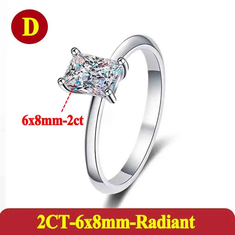 1-3 Carats Oval Radiant Moissanite Rings for Woman 925 Sterling Silver Jewelry Gift Woman's Wedding Moissanite Diamond Ring