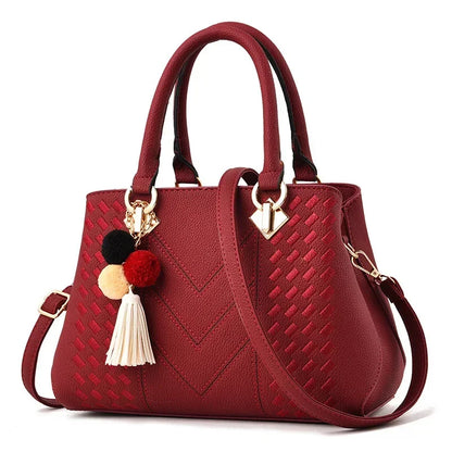 Women’s Large PU Shoulder Bag – Portable Bucket Crossbody Tote