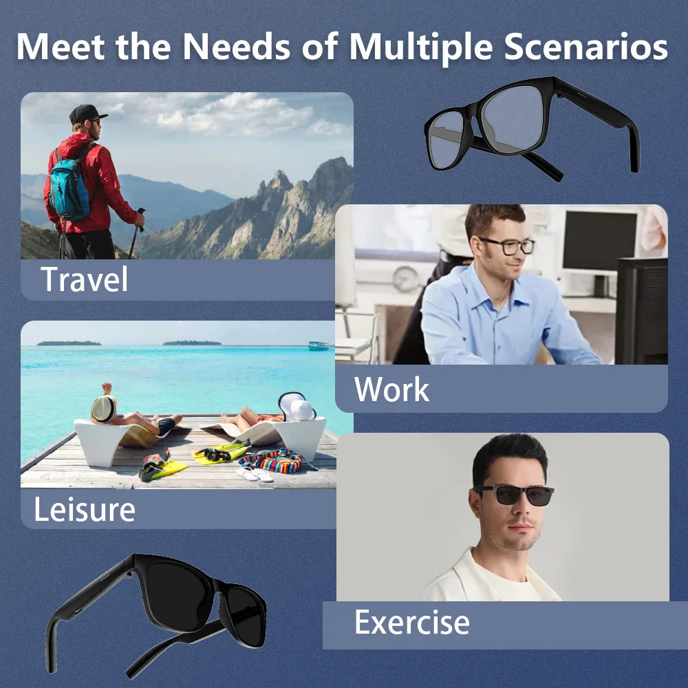 Smart Bluetooth Glasses – Music & Calls, Anti‑Blue Light