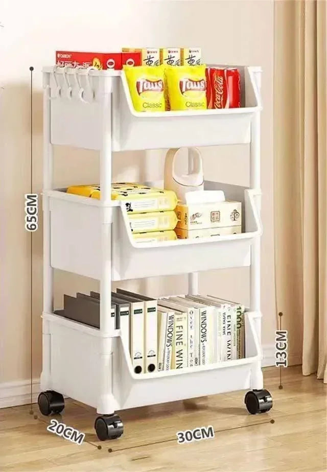 Slim Kitchen Corner Storage Rack — Multi‑Layer Narrow Bookshelf