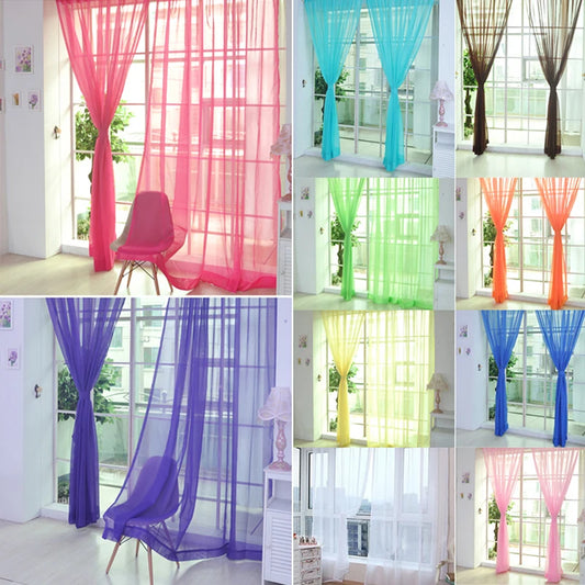 Transparent Solid‑Color Window Gauze Curtains – Light‑Luxury Sheer Panels for Weddings & Home Decor, Easy to Install