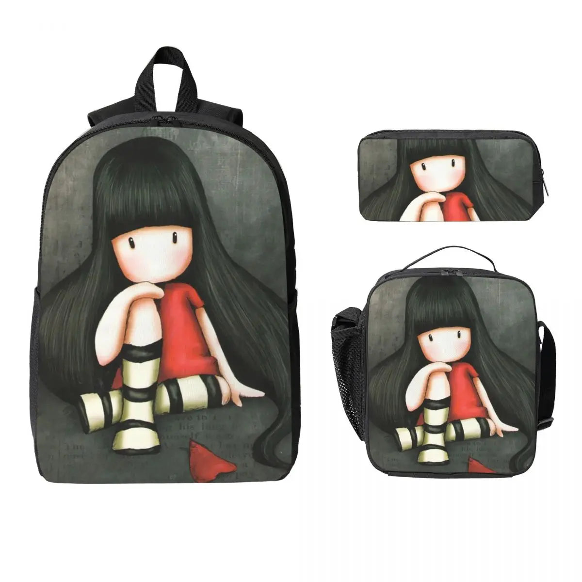 Santoro Gorjuss 3‑Piece Student Backpack Set – BookBag, Lunch Bag & Pencil Case