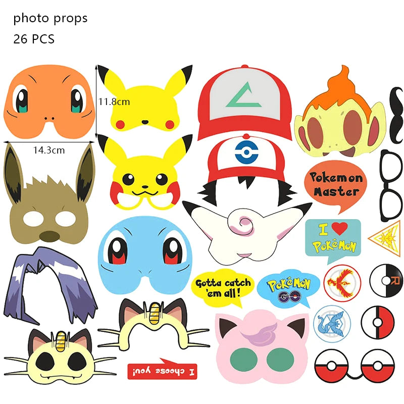 Pikachu Birthday Party Decoration Set (Backdrop · Balloons · Tableware · Kids Party Kit)