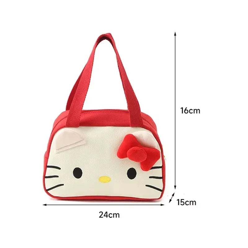 Hello Kitty Plush Storage Shoulder Bag (Cute Cartoon, Large Capacity)