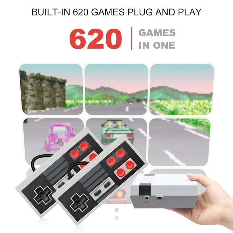 Retro Handheld Family Video Console (620 Built‑In Games, Dual Gamepads, AV Output)