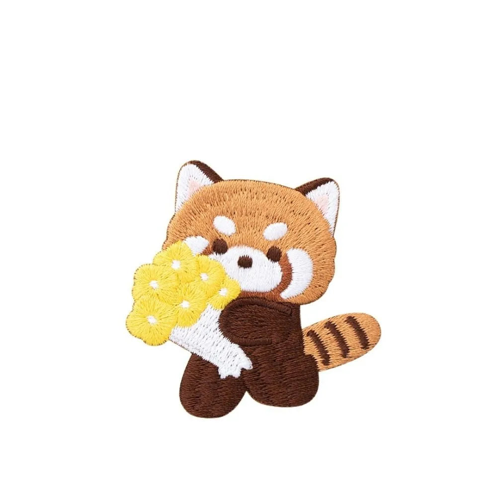Cute Red Panda Embroidered Patch – Iron‑On Sticker for Kids Clothes