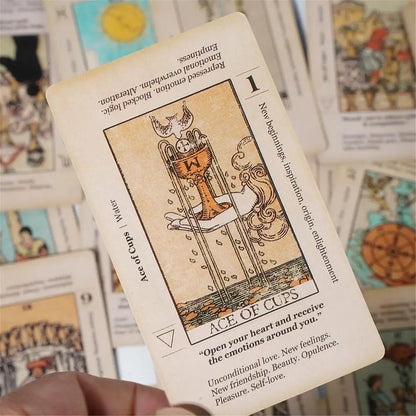 Tarot Card With Meaning On Them Beginner Tarot Keyword Antiqued Tarot Deck Learn Tarot 78 Cards Reversed