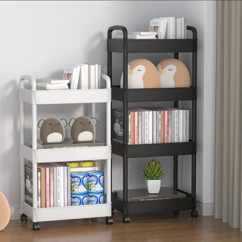 Multi‑Layer Movable Snack Storage Rack Cart — Rolling Trolley