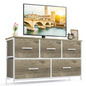 9‑Drawer Tall Bedroom Dresser with Wooden Top & Fabric Bins