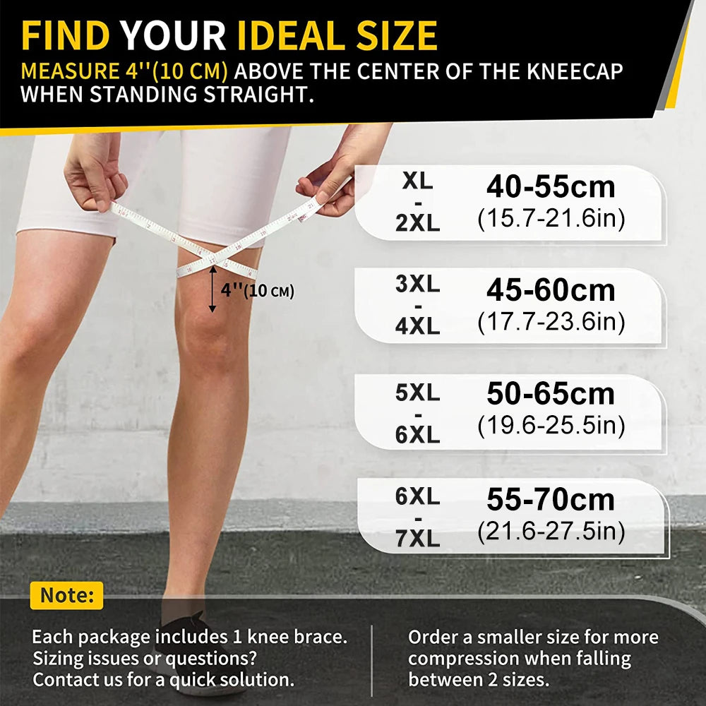 1PCS Plus Size Knee Brace for Men & Women – Patella Gel Pads & Side Stabilizers for ACL, Meniscus Tear, Arthritis & Injury Recov
