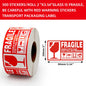 500PCS Fragile Stickers (Waterproof · Tear‑Resistant · Handle With Care Labels)