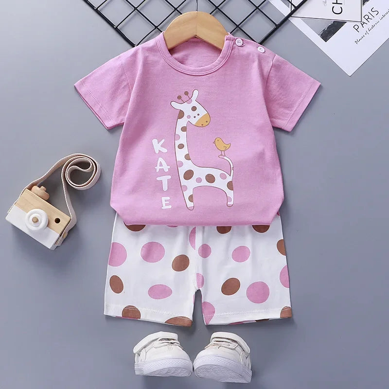 Casual Baby Boy Short Sleeve Sports T-shirt and  Shorts Set