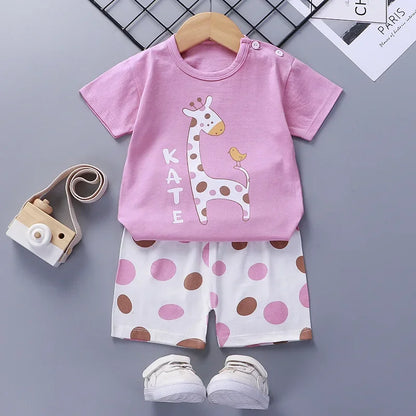 Casual Baby Boy Short Sleeve Sports T-shirt and  Shorts Set