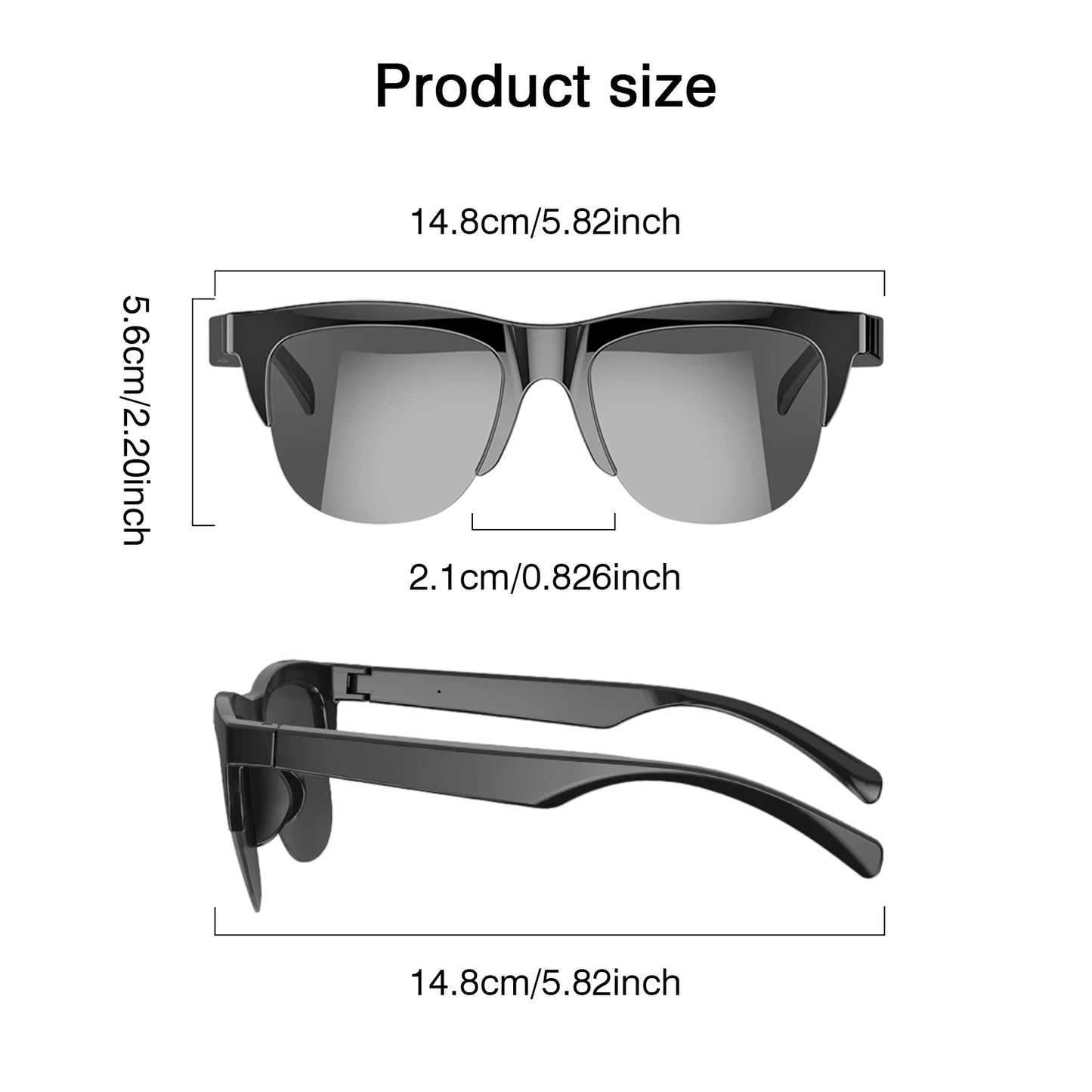 Smart glasses, music playback, voice assistant, wireless calls, unisex, blue light blocking glasses