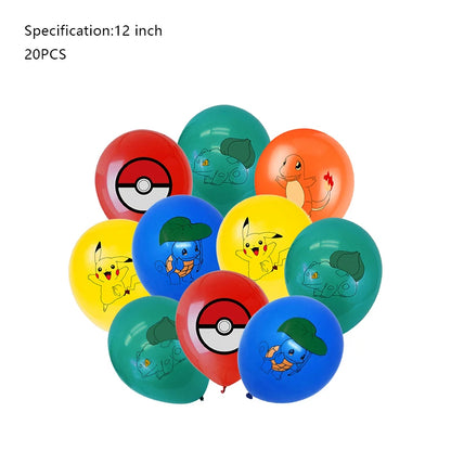 Pikachu Birthday Party Decoration Set (Backdrop · Balloons · Tableware · Kids Party Kit)