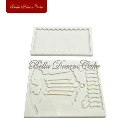 2pcs/set Baby Crib Design Silicone Mold 3D Fondant Chocolate Mould Cake Decorating Tools DIY Sugarcraft Clay Model Bakeware