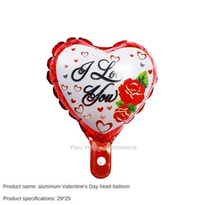 New 10 Inch Round Love Shape English Aluminum Film Balloon New Year's Birthday Valentine's Day Party Wedding Room Decoration