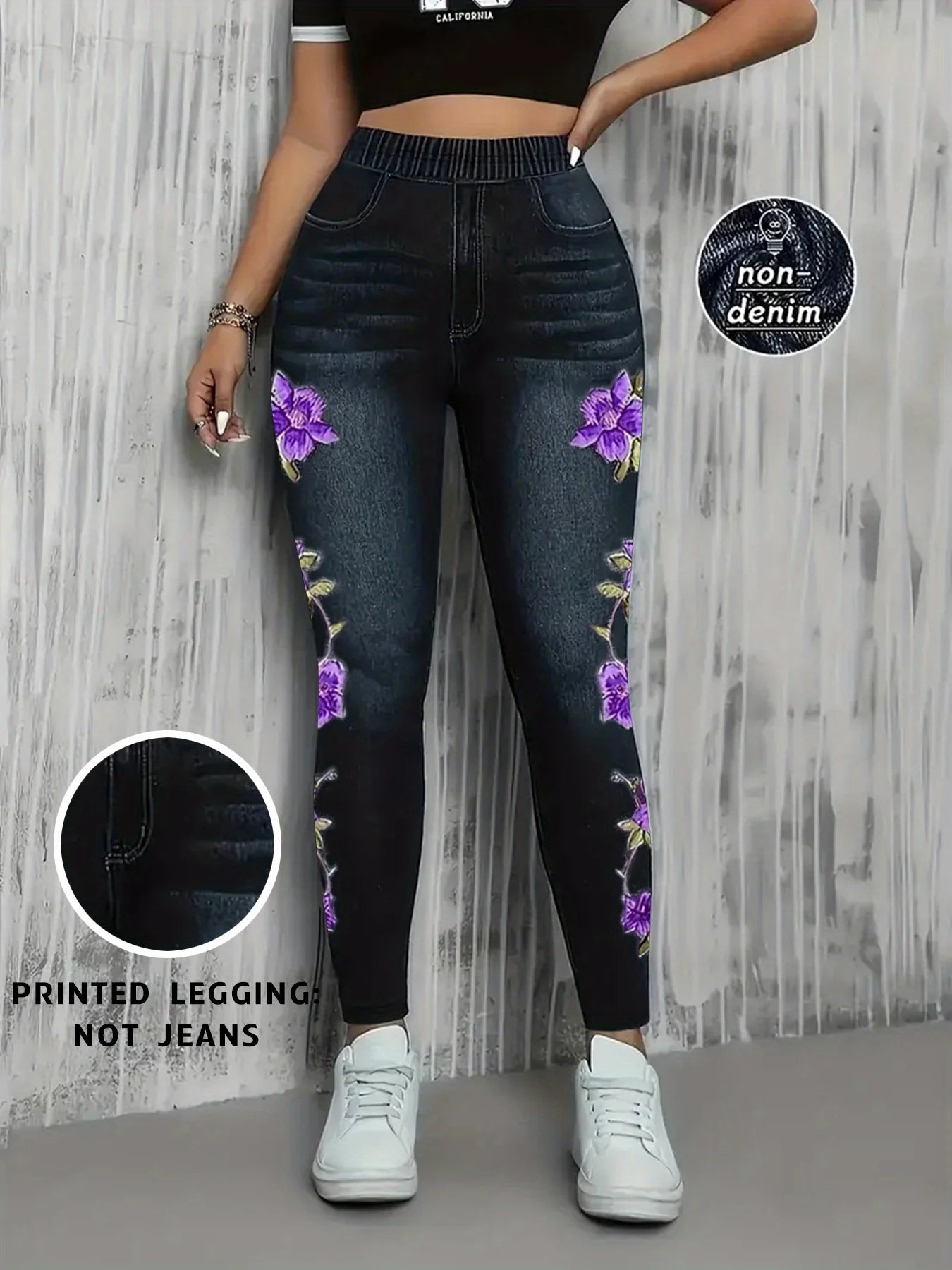 Women’s Faux Denim Print Leggings