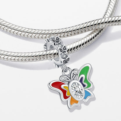 925 Sterling Silver Rainbow Heart Charm