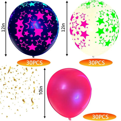 100PCS Glow‑in‑the‑Dark Balloons – Fluorescent Luminous Dot Latex Party Balloons