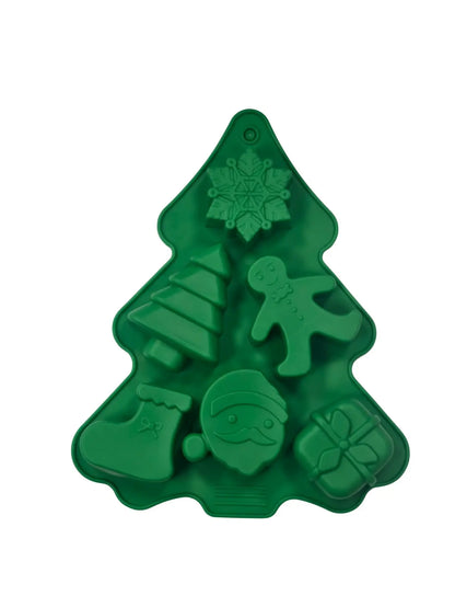 Christmas Silicone Baking Mold – Tree, Santa, Snowman & Gingerbread Shapes for Chocolate & Candy